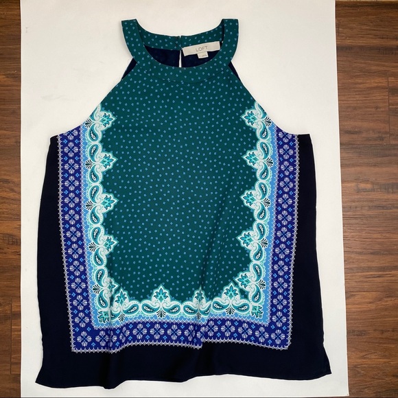 LOFT Handkerchief Hi-Neck Sleeveless Top - Picture 2 of 3